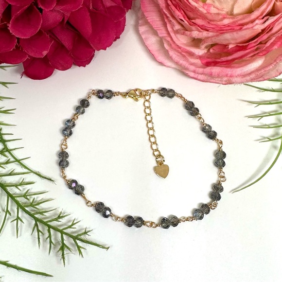 Saval Jewelry Jewelry - NEW⚜️Smoky Gray Crystal Hand Wired Bracelet